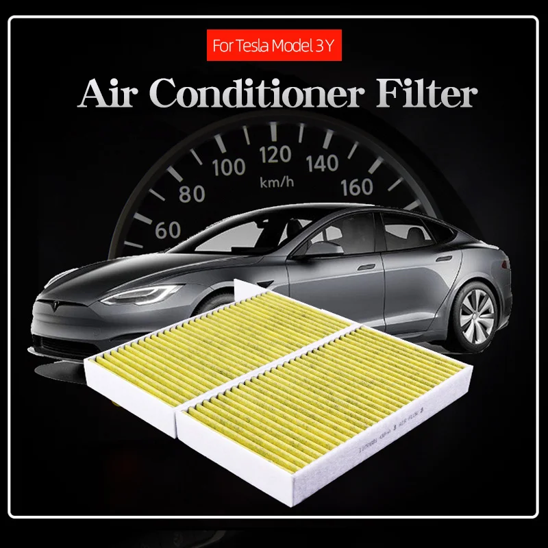 

Conditioner Filter For Tesla Model 3 Y Purify The Air Clean Dust Anti-odor Car Protect Accessories Non-woven Fabric 2PCS