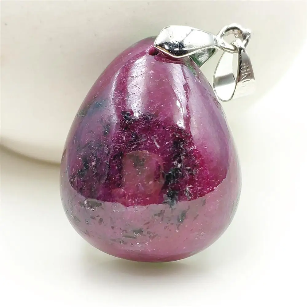 Подлинный натуральный рубин Zoisite подвеска в виде капли воды красный женский