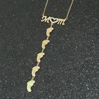 3 метра 2020 новые мамы, ожерелье золотой подарок на день матери ожерелье с именем на заказ подвеска с буквой ожерелье Детские ступни подарок на день рождения