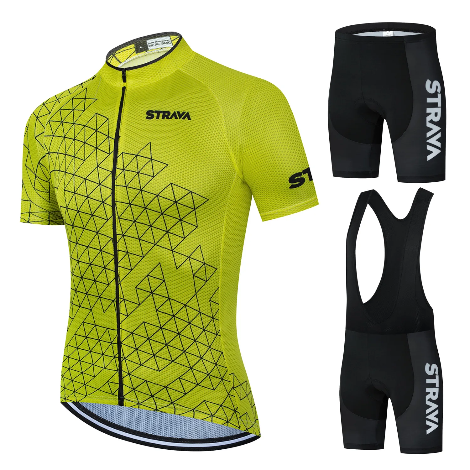 

New STRAVA Cycling Jersey Summer Short Sleeve Set Harness Maillot 19D Bib Shorts Bicycle Clothes Sportswear Shirt Clothing Suit