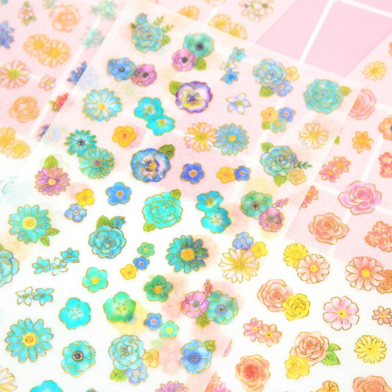 6 шт./лот сезоны цветов бумажная наклейка в романтическом стиле украшение для