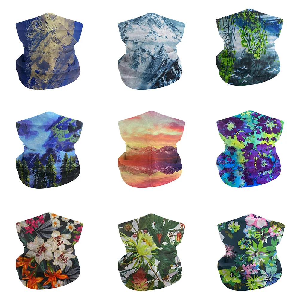 

Шарф походный женский из полиэстера, разноцветный, с цветочным рисунком, спортивная повязка на голову