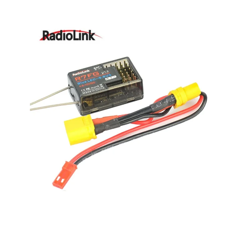 

Radiolink R7FG 2.4GH 7CH Dual Antenna Receiver 2-Way Transmission Integrated Gyro for RC6GS RC4GS T8FB Transmitter