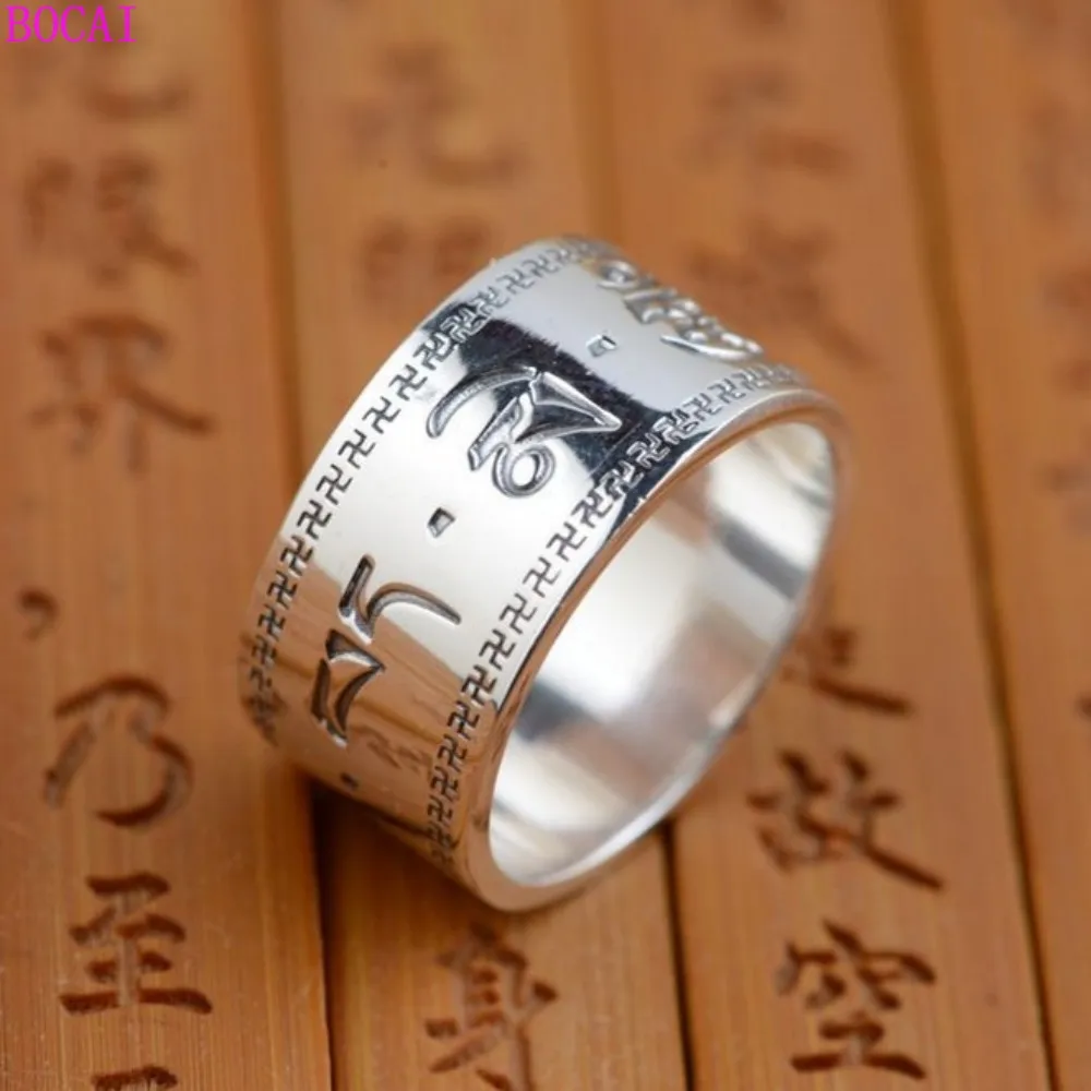 Мужское и женское кольцо BOCAI S990 античные тайские серебряные кольца с шестью