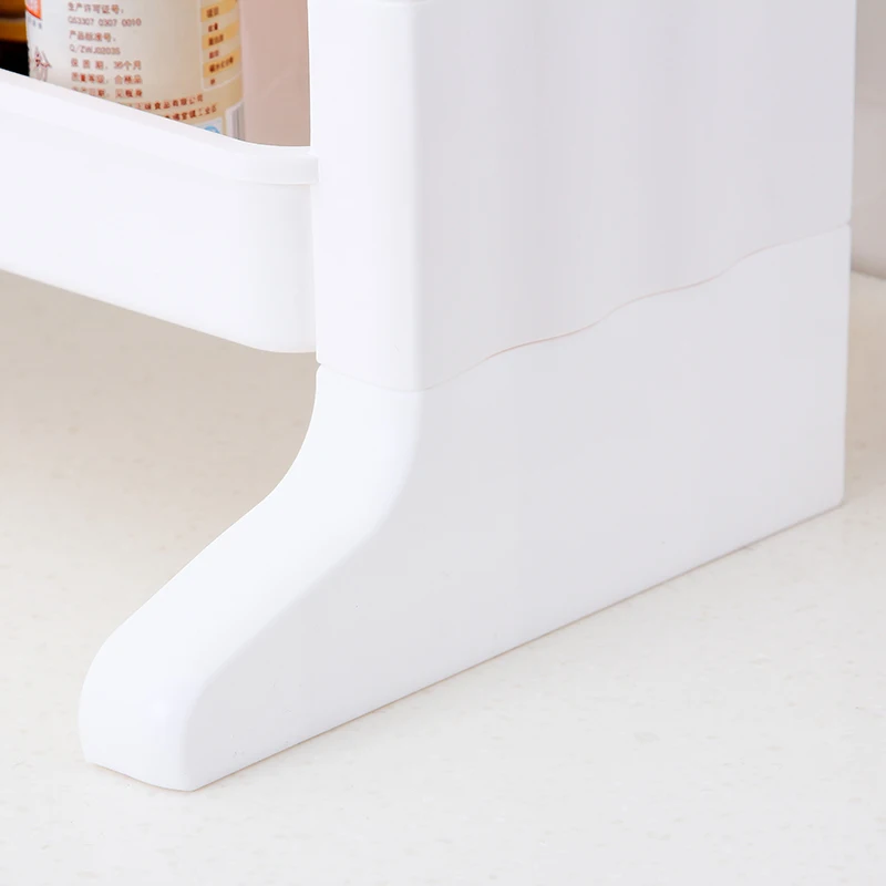 DIY пластиковый двойной слой ванная комната стеллаж для хранения кухонная полка