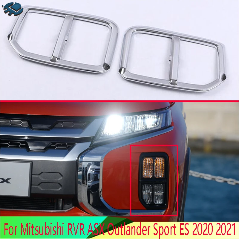 

For Mitsubishi RVR ASX Outlander Sport ES 2020 2021 ABS Chrome Front Fog Light Lamp Cover Trim Molding Bezel Garnish Sticker