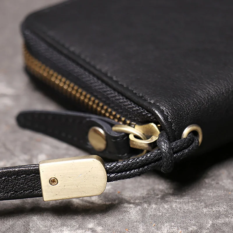 Мужской кожаный Длинный кошелек AETOO мужская кожаная сумка бумажник с несколькими