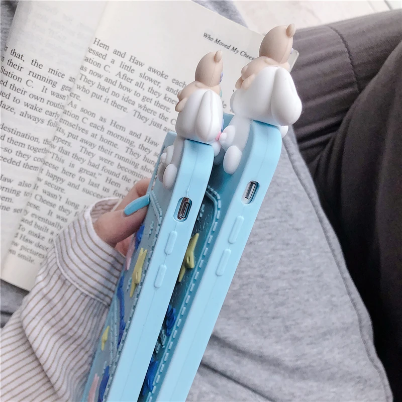 Милый мультяшный пентаграмма с большими ушками собачий силиконовый чехол для