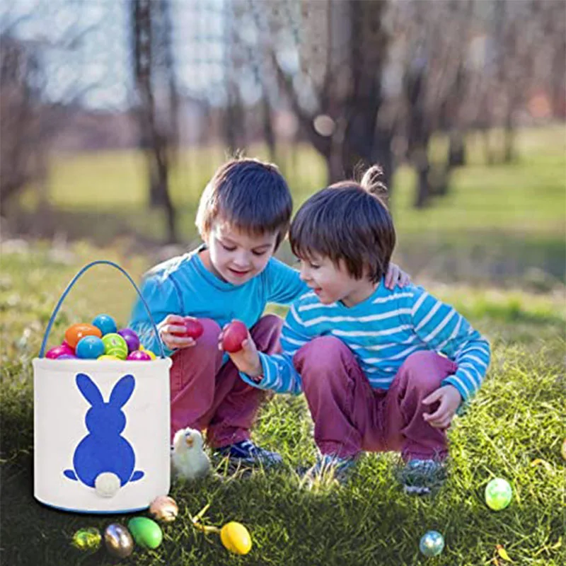 51 стиль пасхальное ведро холщовое хлопковое искусство с пушистыми хвостами