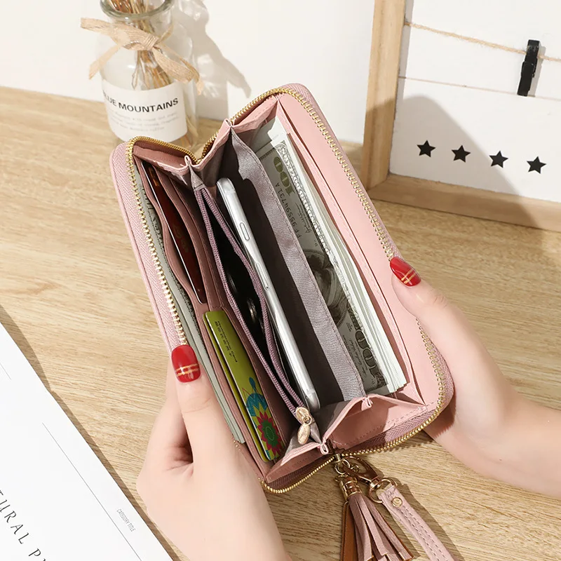 Fashion Women Wallet Cards Holder Lady Tassels Zipper Money Coin Purse Pocket Wristlet Handbags Leaves Wallets Bags Purses Bag | Багаж и