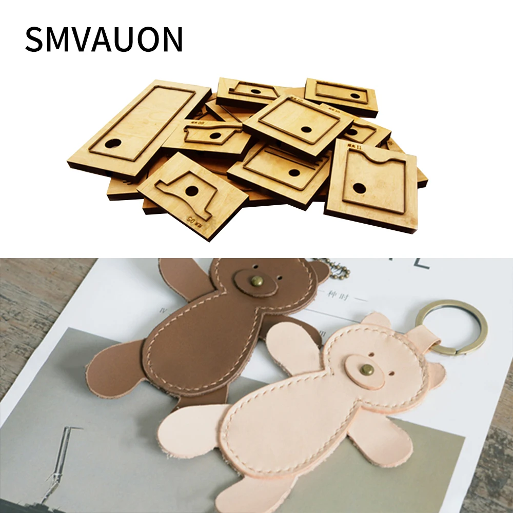 Ручная кожаная подвеска smвон для резки дерева ручная медведь форма