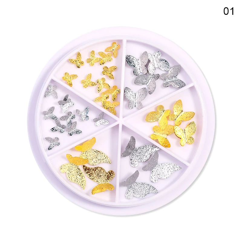 1 коробка металлические бусины для украшения ногтей золотого цвета|Стразы и