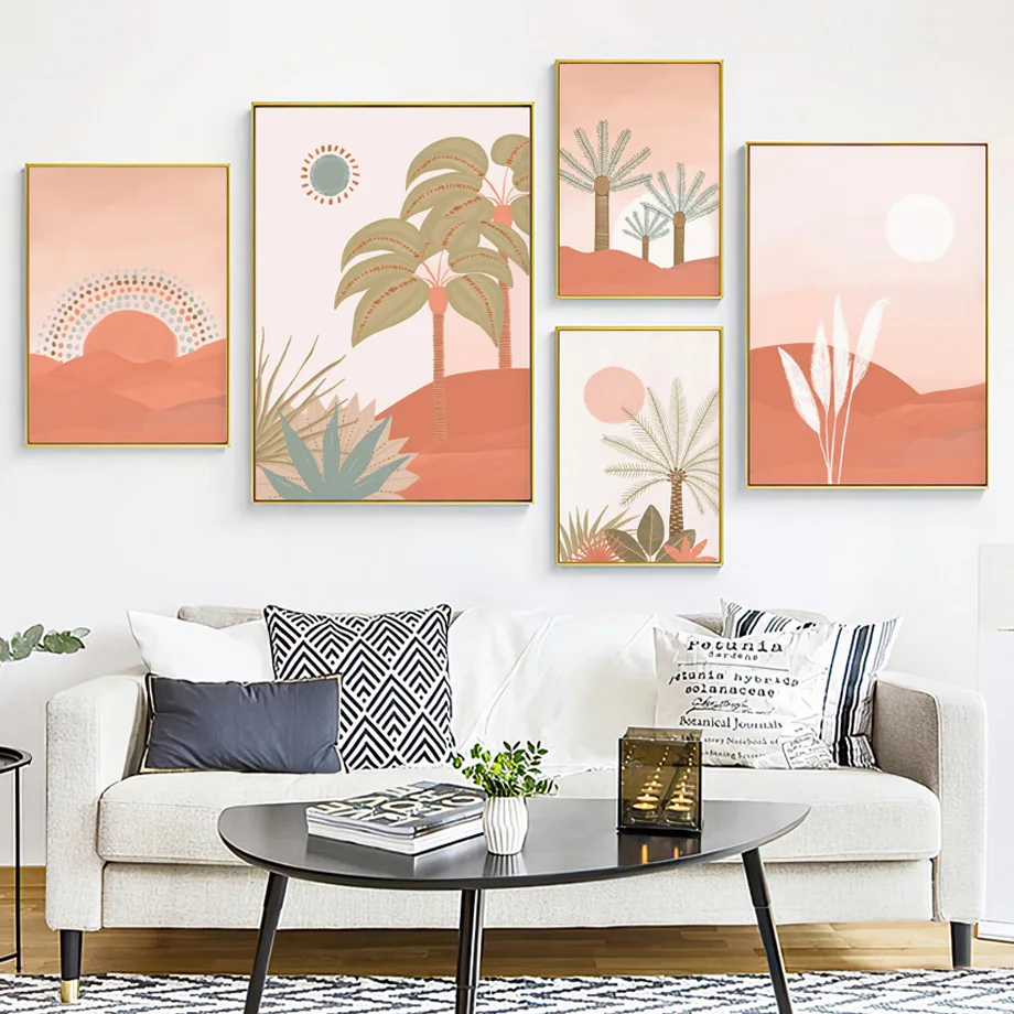 

Boho Tropical Reed Coconut Tree Abstract Wall Art Canvas Painting Nordic Posters And Prints Wall Pictures For Living Room Decor