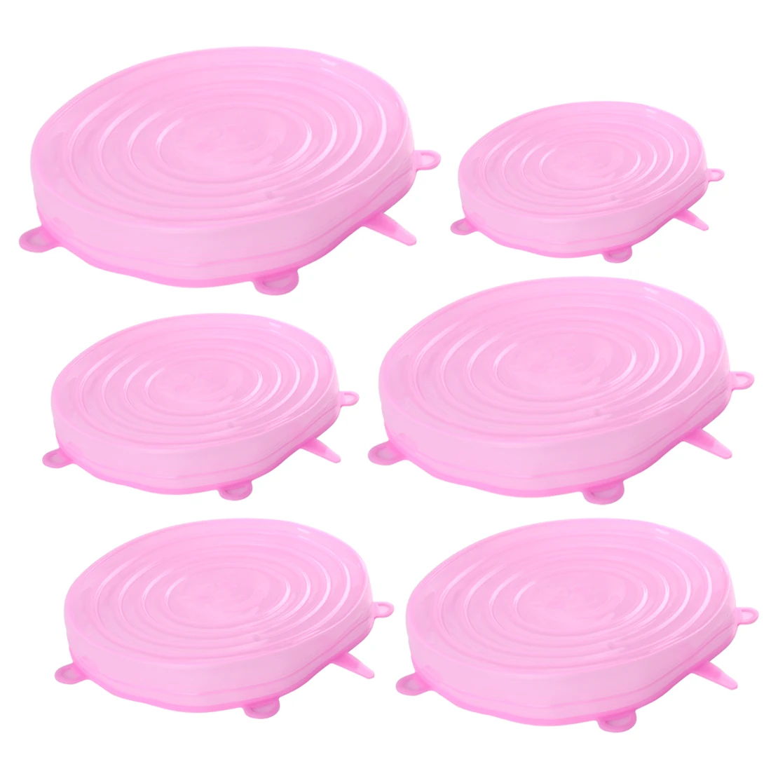 pink LETAOSK 6 шт. УНИВЕРСАЛЬНЫЕ СИЛИКОНОВЫЕ растягивающиеся всасывающие крышки для кастрюль кухонные крышки для кастрюль пробка против разлива и утечки - Цвет: pink