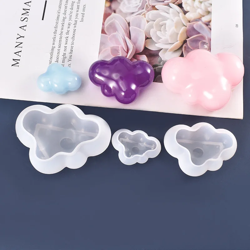 

1pcs 3D Cloud Shape Chocolate Silicone Mold Mousse Fondant Ice Cube Pudding Candy Soap Candle Molds Baking Cake Decoration Tool