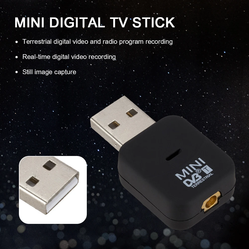 

Digital TV Stick Antenna Receiver Video Broadcasting Mini USB 2.0 DVB-T Dongle for Household TV Easy Enjoying Ornaments