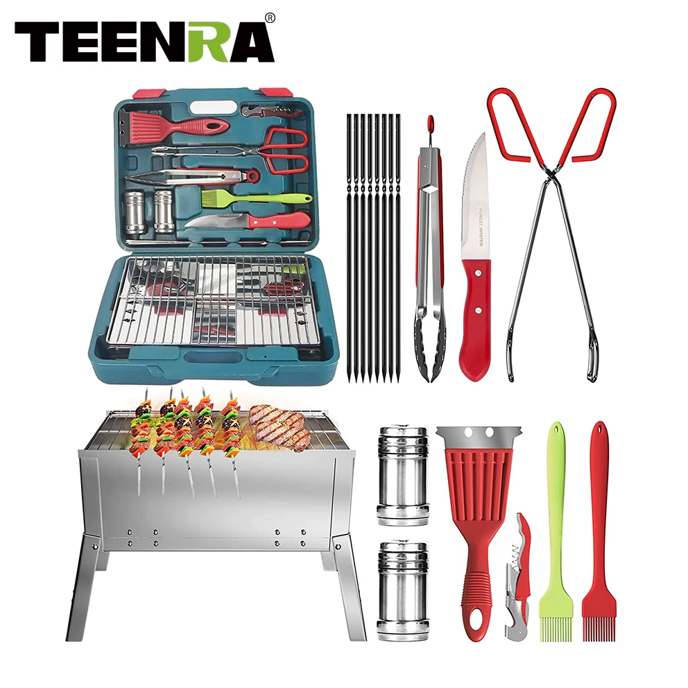 

Складной гриль для барбекю TEENRA, 20 шт., из нержавеющей стали
