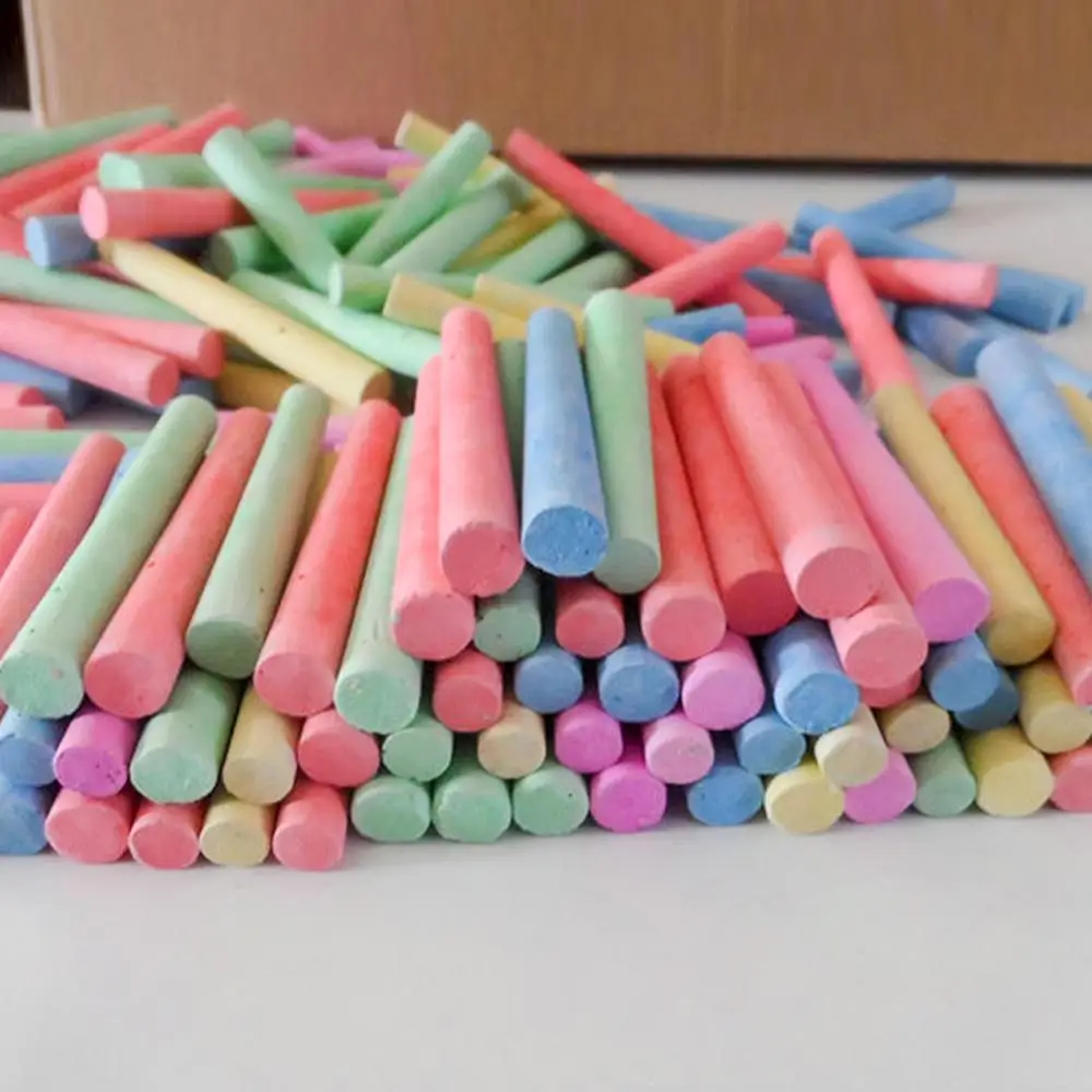 Мел 12/100 шт. Смешанные цвета Белые Палочки упаковка детская игровая площадка
