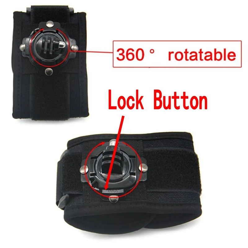 

360 Degree Rotation Hand Wrist Strap For Go Pro Hero 7 5 6 4 Session Xiaomi 4K Lite Sj4000 H9 Arm Belt Go Pro Accessory