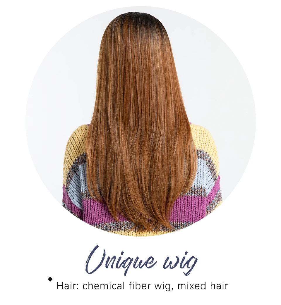 Inhair Cube 26 дюймов Синтетические длинные прямые парики натуральный омбре с выделениями волос прическа