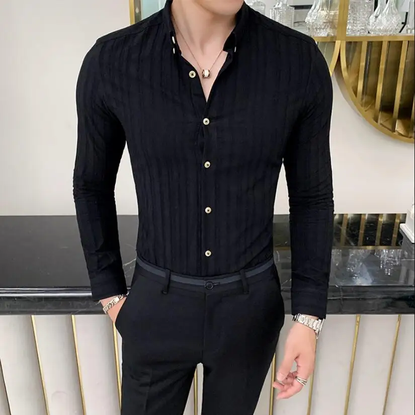 Роскошные высококачественные мужские французские запонки рубашка в полоску