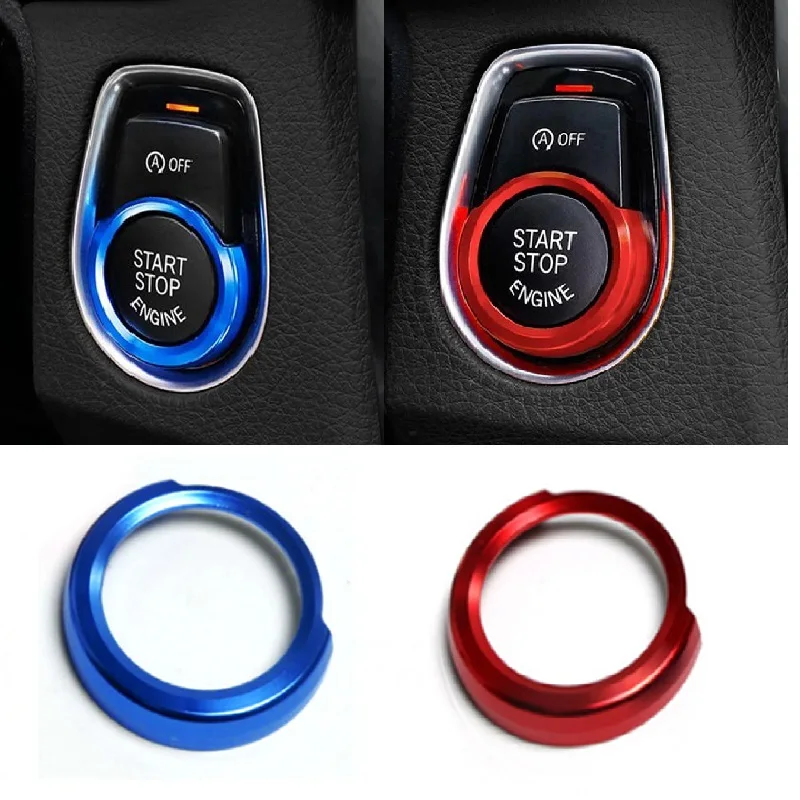 

Hot Car Key Start Button Decorative Frame Interior Covers Stickers Trim Auto Accessories For BMW 1/2/3 series F20 F21 F30 X1 F48