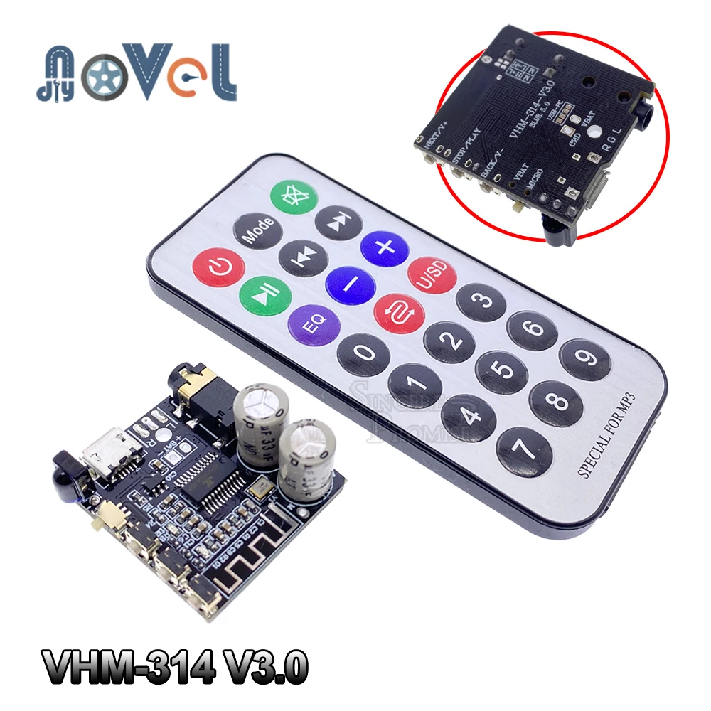 Bluetooth-аудиоприемник VHM-314 DIY 4 1 5 0 MP3 декодер не допускающий потерь Плата усилителя