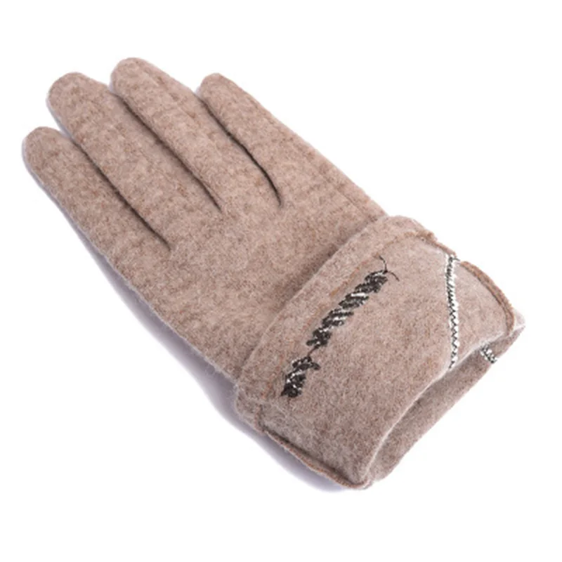 Зимние женские перчатки для сенсорного экрана теплые кашемировые с закрытыми