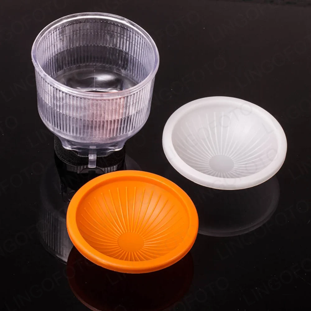 

Clear Cloud White + Orange Lambency Flash Diffuser Adjustable Covers For Flash Speedlite Universal fits all flashes LL1221