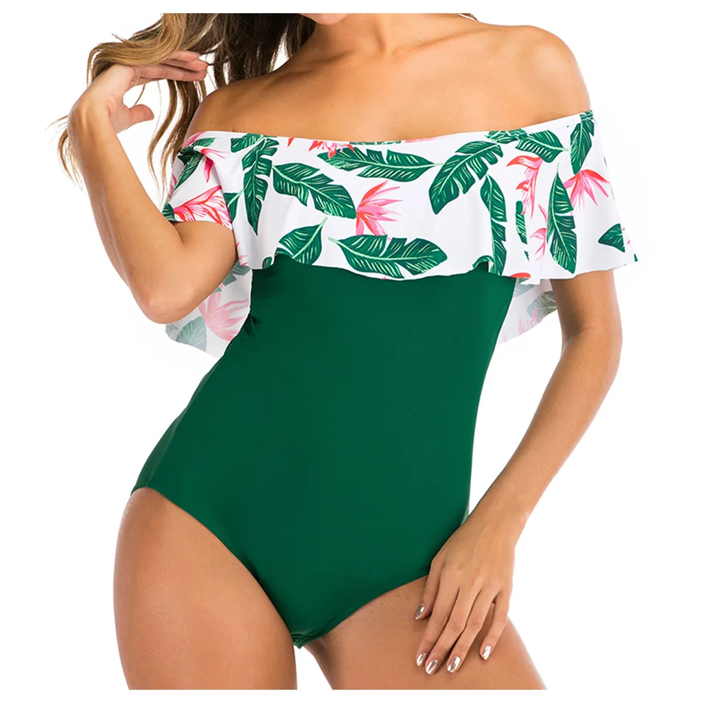 2020 новый цветочный Цельный купальник с принтом женский подкладкой бандажный