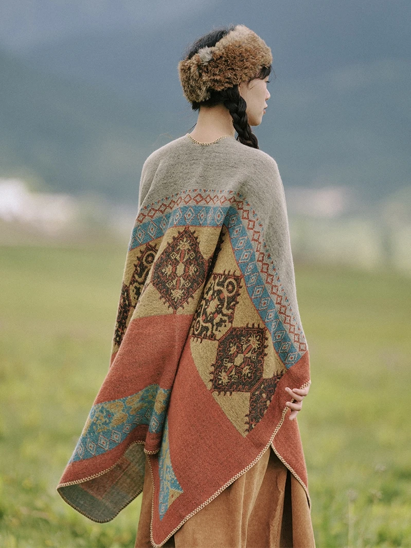 Шаль в этническом стиле Осень-зима для путешествий теплый Тибетский Юньнань