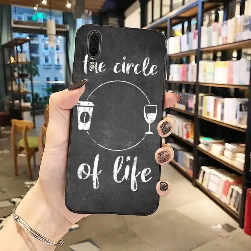 

Coffee Wine Cup couple pattern luxury Phone Case For Huawei honor Mate P 10 20 30 40 Pro 10i 9 10 20 8 x Lite