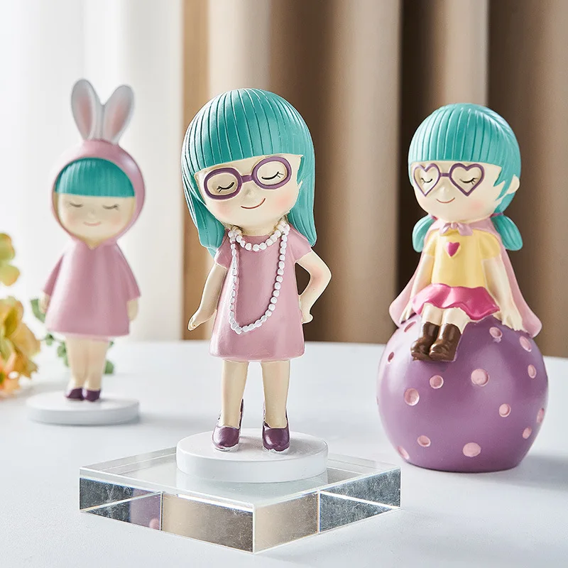 

Украшения Homelily для милой девочки, декор в скандинавском стиле, домашние Мультяшные милые миниатюрные фигурки, настольные прикроватные укра...