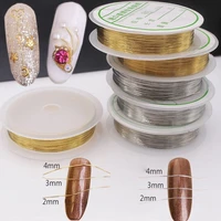 1 roll metal wire line goldsilver nail art copper wire thread nails accessories diy beads string jewelry accessories 234mm