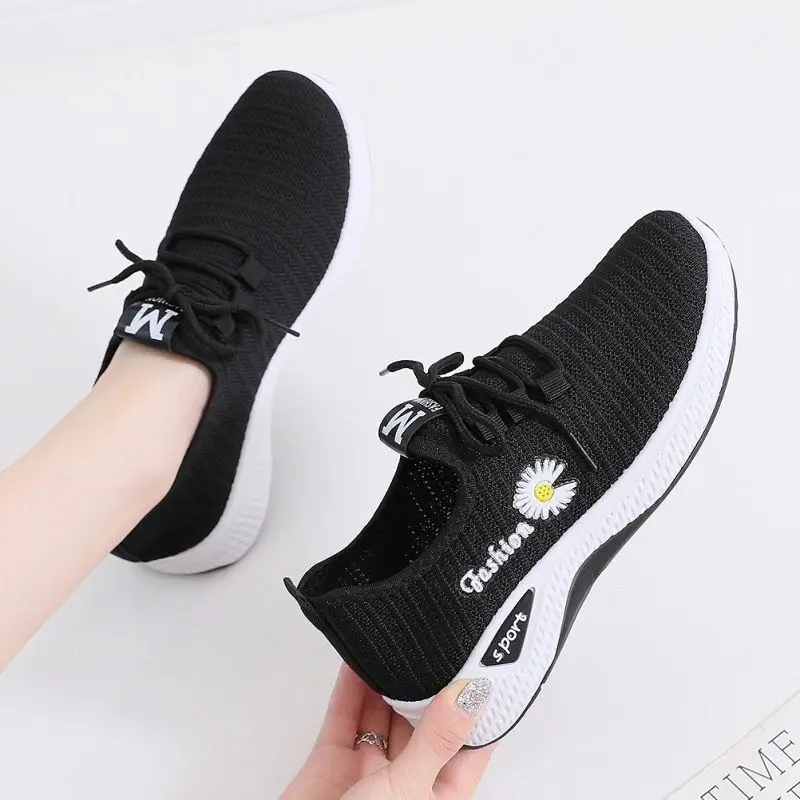 

Tenis Feminino 2021 Women Casual Shoes Fashion Breathable Mesh Lace Up Walking Flat Shoes Platform Sneakers Women Running Shoes