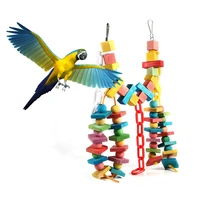 pet bird colorful parrot cage wood chew bite hanging swing and rest toys pet bird hanging swing pet supplies