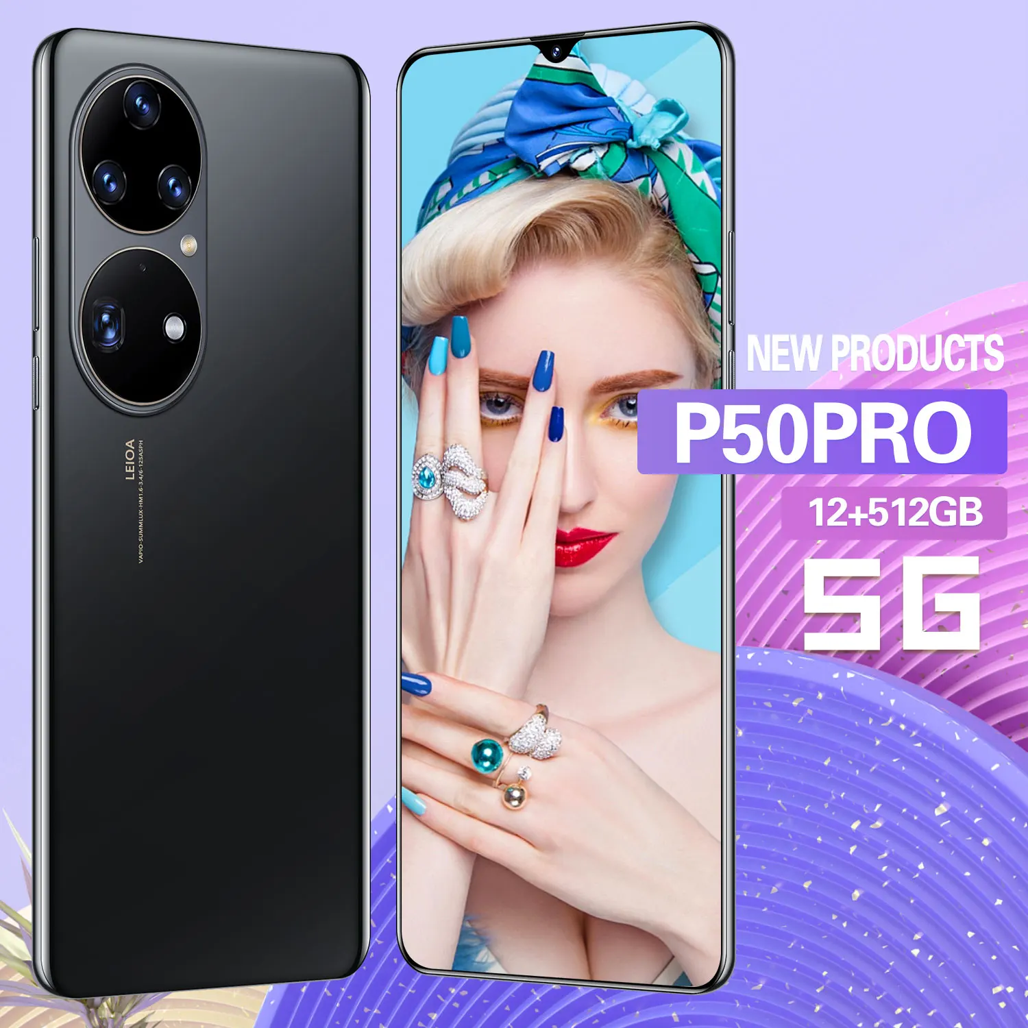 

Top Sell 6.72" P50 Pro Cellphone MTK6893 Android 11.0 16GB+512GB 6800mAh Face ID 16+32MP Global Version Smartphones 4G 5G LTE