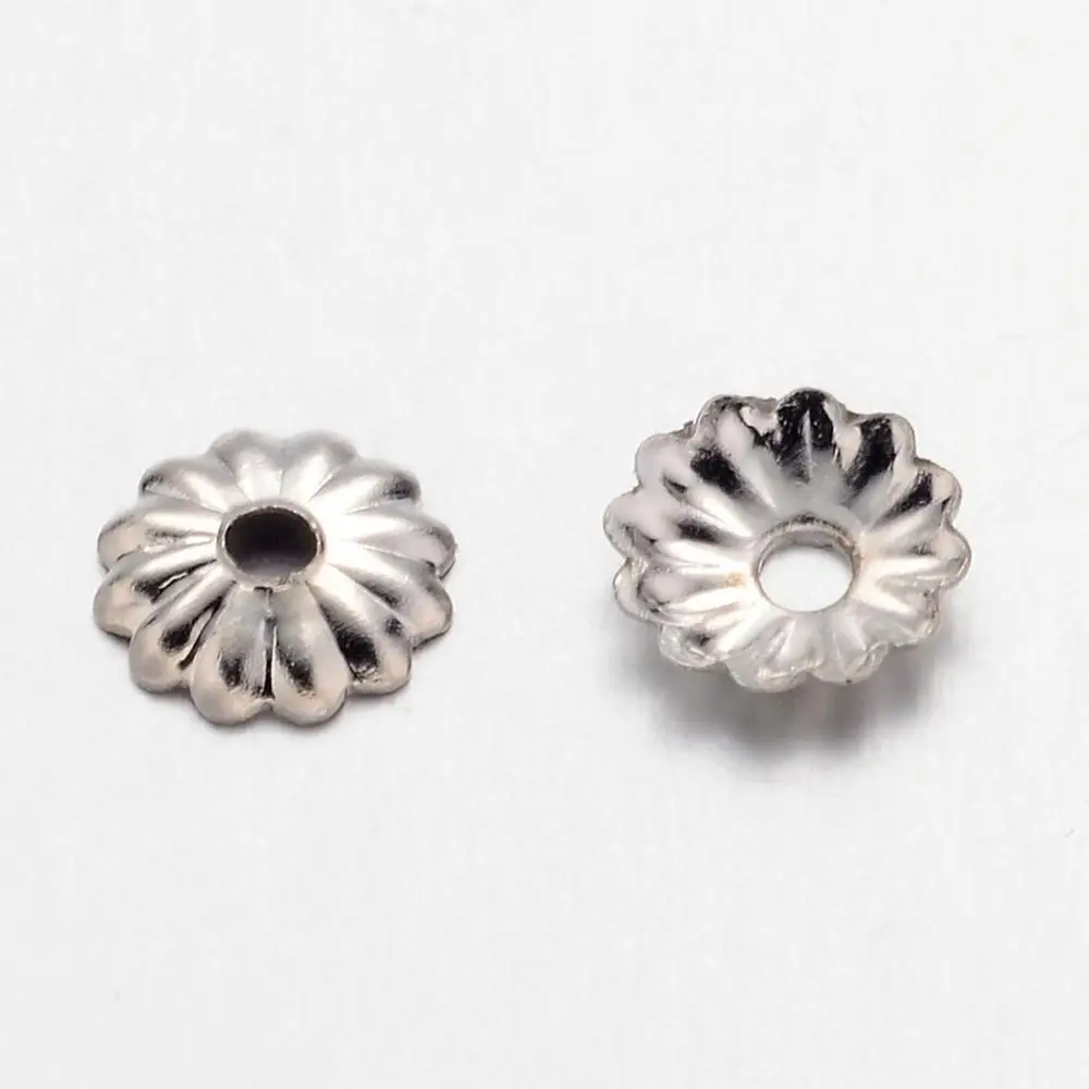 Античная бронза железные шапочки для бусин в форме цветка без никеля 5x1 5 мм