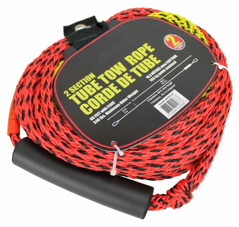 

22 pipe rope, 2 sections with float, 2 people can tow Lake boat