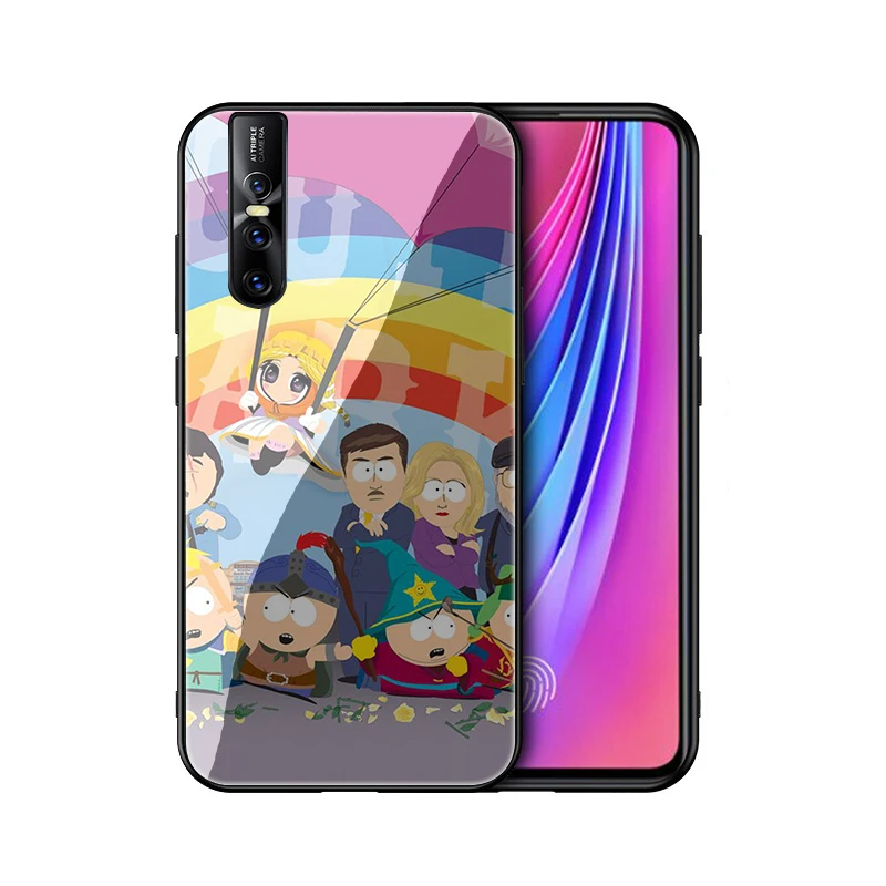 EWAU аниме Южный Парк чехол из закаленного стекла для телефона для VIVO V9 Y85 Y89 V15 Y17 Y91 Y93 Y95 Y91C