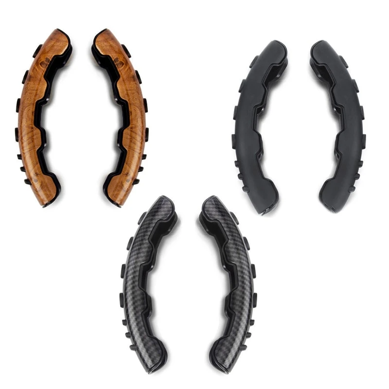 

U90C 2 Pcs Steering Wheel Cover Carbon Fiber Balck Brown Interior Accessories No Installation Tools Needed Protectors