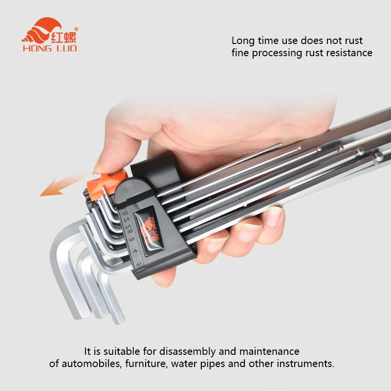 9PCS Double-End L Type Screwdriver Hex Wrench Set Allen Key Hexagon Flat Ball Torx Star Head Spanner Hand Tools | Инструменты