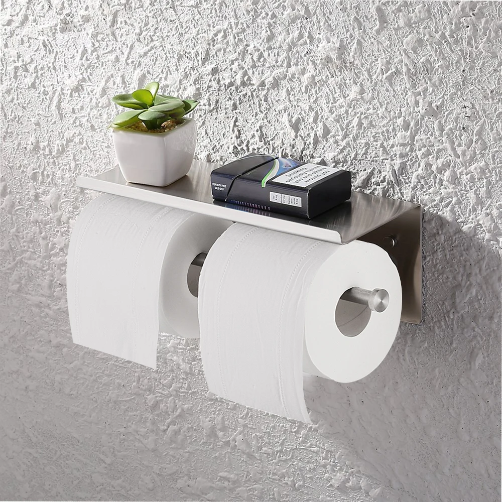 YUMORE Нержавеющая сталь Двухвалковая Бумага держатель настенный Аксессуары для