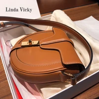 cow leather semicircle saddle bag 2022 new fashion luxury womens shoulder girl purse bag retro genuine leather crossbody bags
