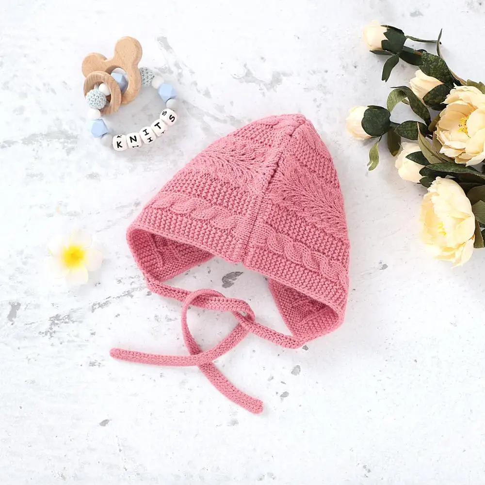 

Baby Caps Baggy Warm Autumn Winter Toddler Girls Boys Hat Cute Knitted Crochet Newborn Babies Cap Solid Ribbed One-piece Adjusta