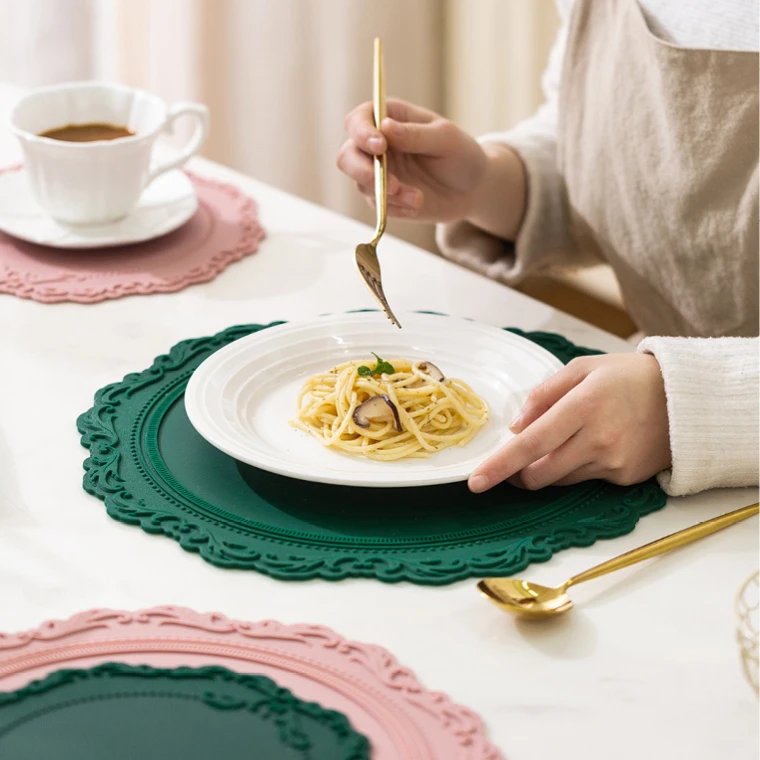 

Simple Nordic Placemat Waterproof Silicone Luxury Oil Proof Insulated Placemat Antislip Dining Table Cocina Kitchen Utensils DG5