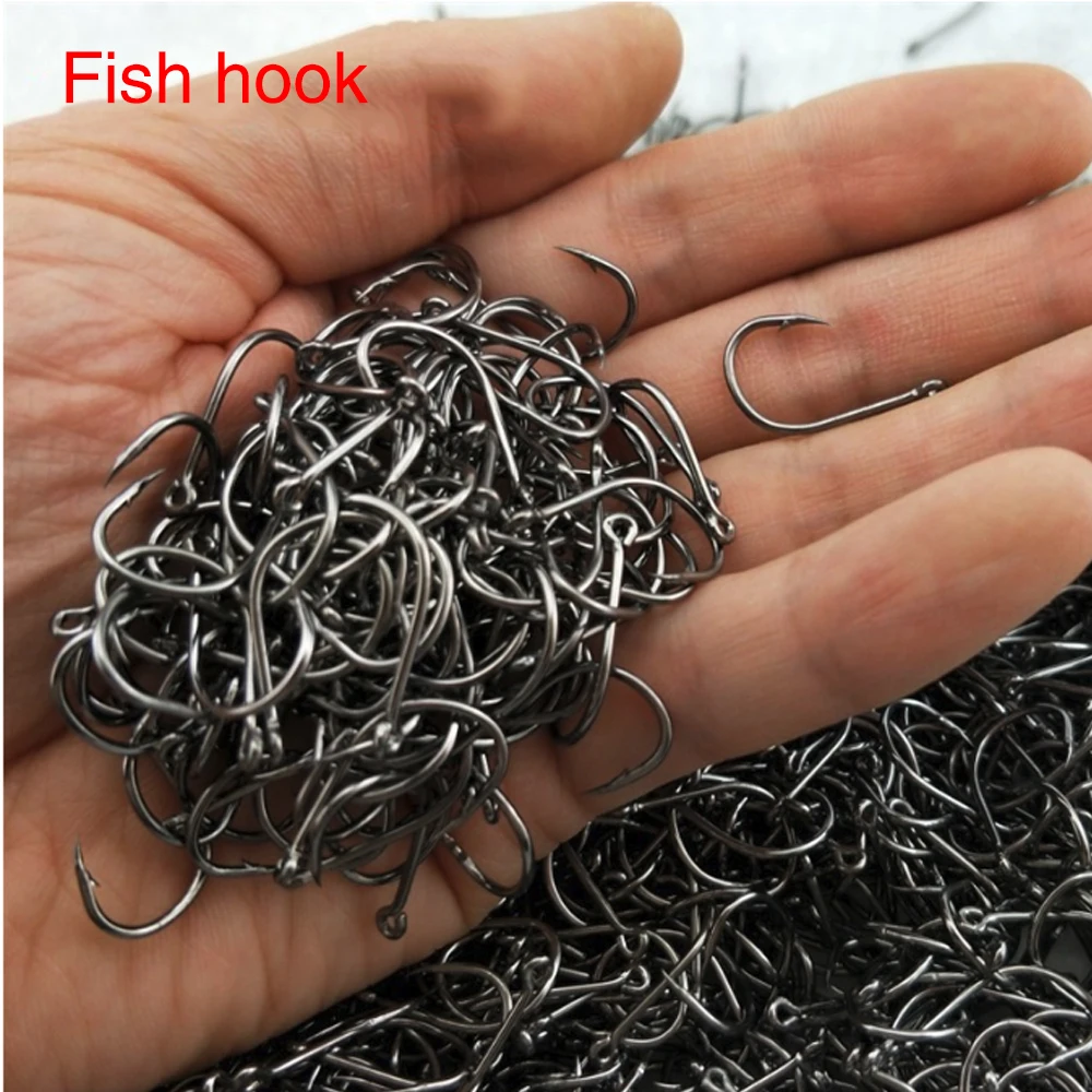 

100 Piece / Box of High Carbon Steel Hooks with Hooks Lake Marine Fishing Hooks Efficient Barbed Fishing Hook