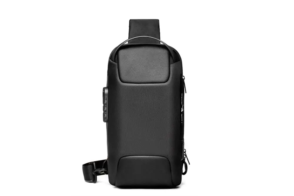 Мужская нагрудная сумка с usb разъемом и защитой от кражи Уличная Повседневная