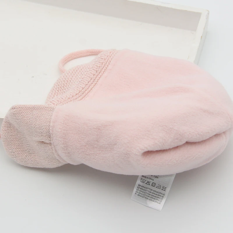 Детская зимняя детская шапка с помпонами из искусственного меха Шапка-бини