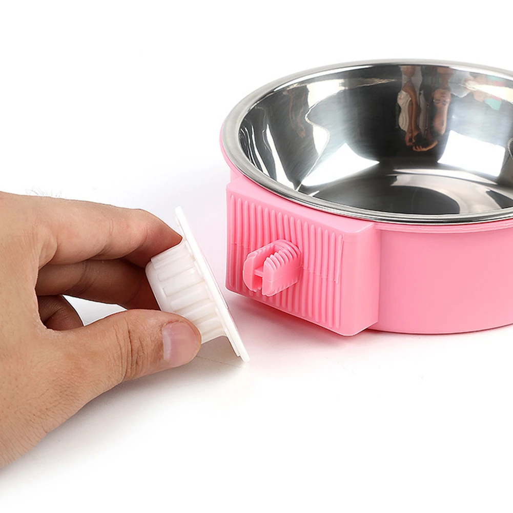

Hanging Pet Bowl Can Hang Stationary Stainless Steel Dog Cage Bowls Puppy Feeding Food Dish Cat Dogs Drinking Water Feeder